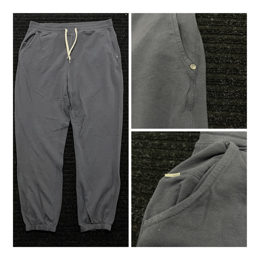 Vuori Ponto Performance Joggers Mens Large Charcoal Grey Organic Cotton VW437